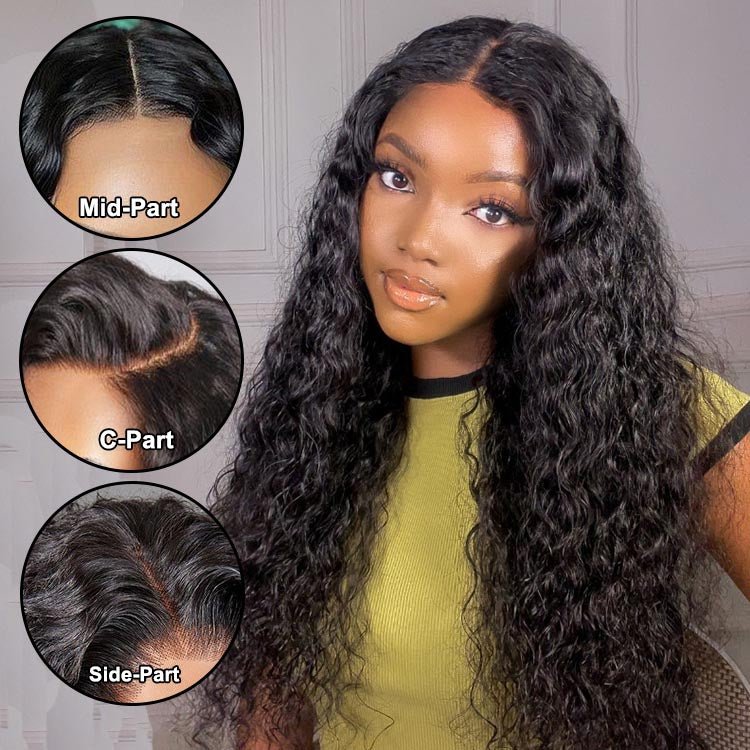 13x4 HD Transparent Lace Frontal  Water Wave  Wigs with Baby Hair