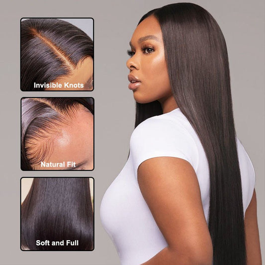 13x4  Lace Front  Mongolian Straight Wig  With  Baby Hair