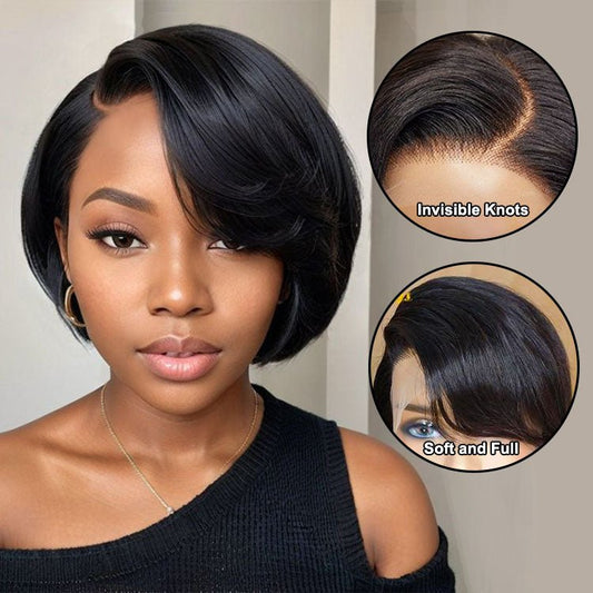 13x4 Lace Front Pixie Cut Wig Short Human Hair wig   Short Wigs