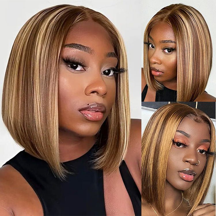 13x4 Lace Frontal Highlight Bob wig Remy Hair