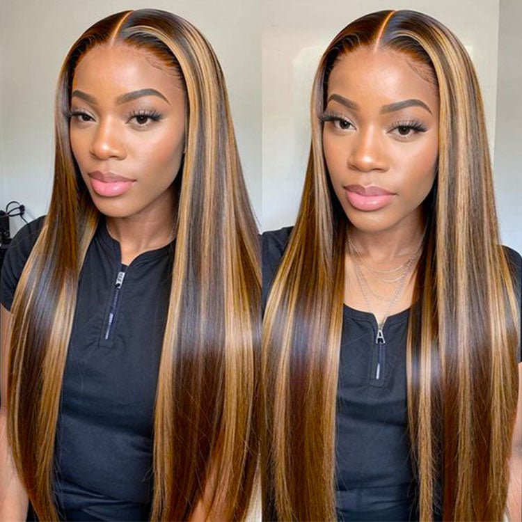 13x4 Lace Frontal Wig  20 Inch Straight   #4/27 Colored