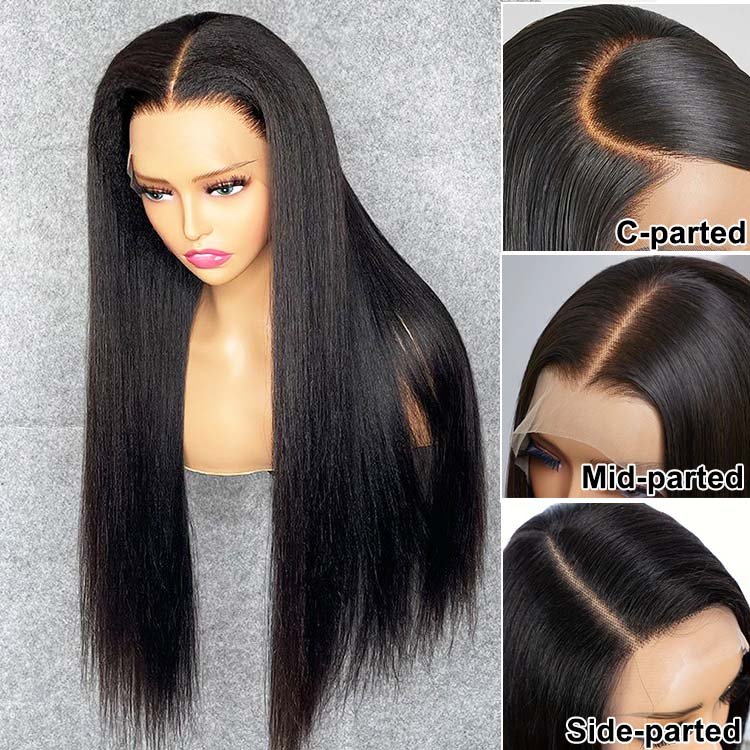 13x4  Transparent Lace Frontal Wigs Straight Hair Pre Plucked Malaysian Human Hair Wigs