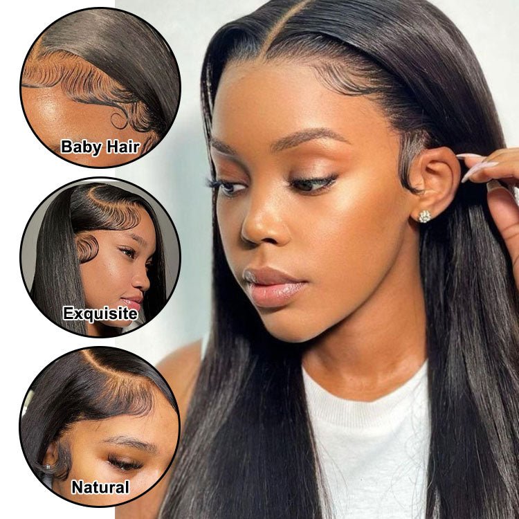 13x6 Straight Brazilian Human Hair HD Transparent Lace Front Wig