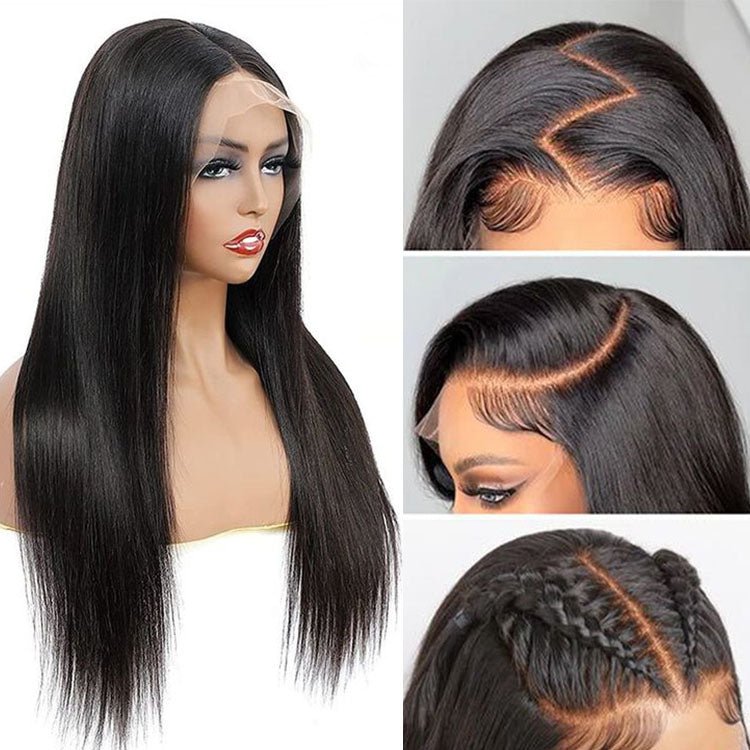 13x6 Straight Brazilian Human Hair HD Transparent Lace Front Wig