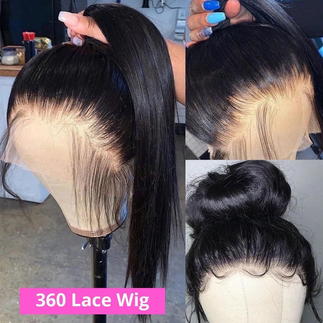 360 Hd Transparent Lace Front Wigs Straight Human Hair Pre Plucked with Baby Hair