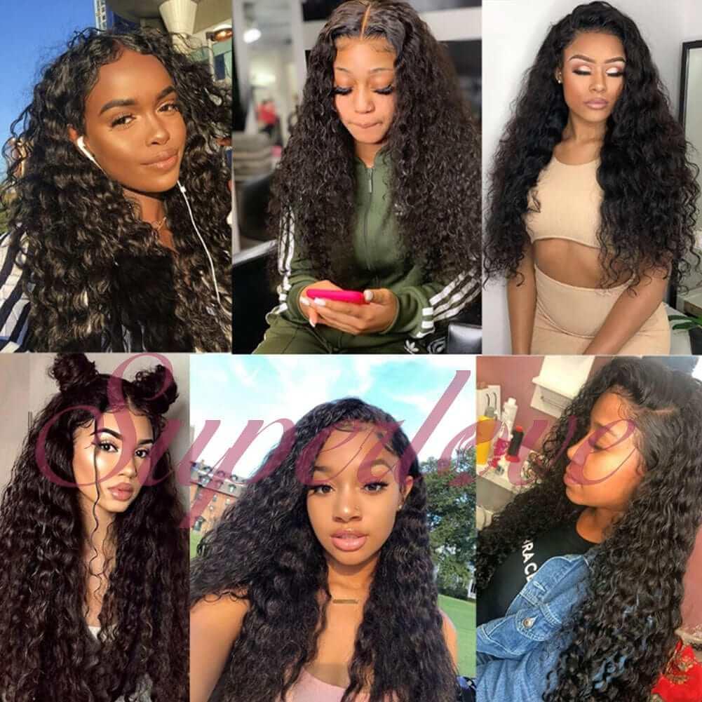 4x4 Lace Closure Water Wave Human Hair Wig Brazilian Hair Remy Hair Wig Wet and Wavy Hair