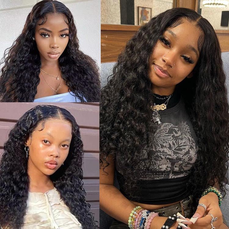 4x4 Lace Closure Water Wave Malaysian Wigs