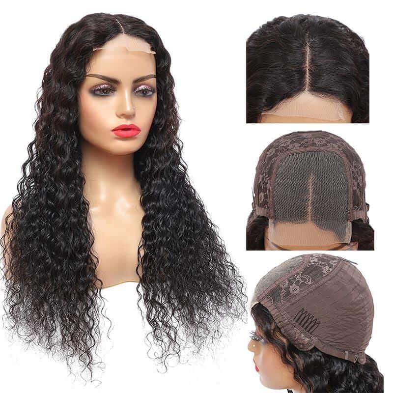 4X4 Lace Closure Wig Water Wave Human Hair Wet and Wave Peruvian Hair