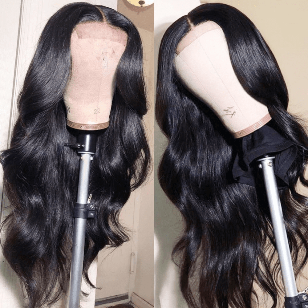 4x4 Lace Closure Wigs Body Wave Human Hair Brazilian 12A Grade Human Hair Wig Swiss Lace wig