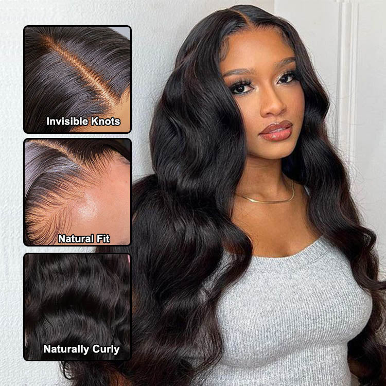 4x4 Lace Closure Wigs Body Wave Human Hair Brazilian 12A Grade Human Hair Wig Swiss Lace wig