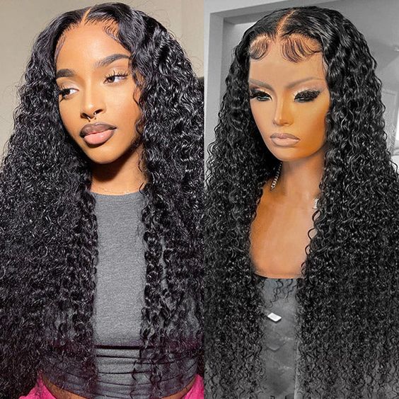 4X4 Lace Curly Wig Brazilian Human Hair Wigs 150% density