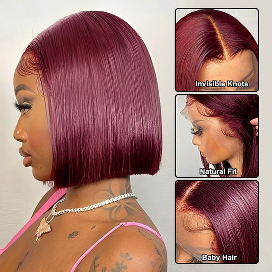 99J 13x4 Lace Front Short Bob Wig  Brazilian Hair