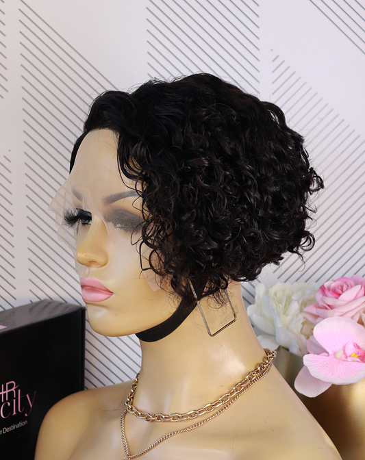 Brazilian T-Part Wig Pixie - 1B - 8"