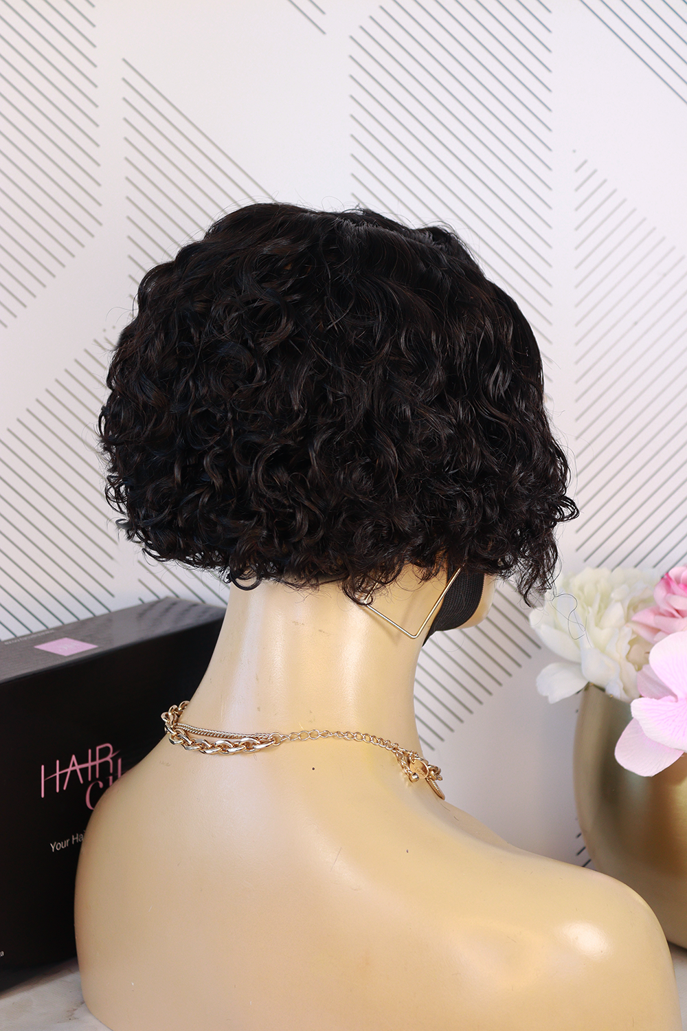 Brazilian T-Part Wig Pixie - 1B - 8"