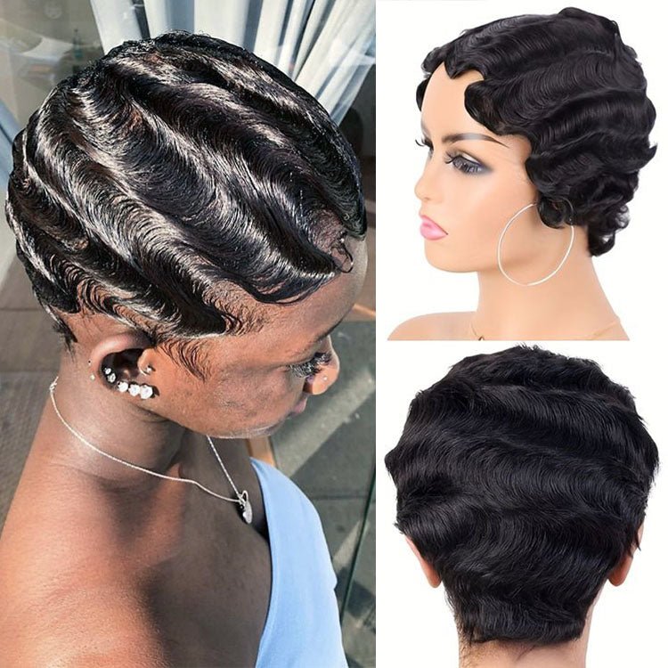 Buy 1 Get 1 Free︱Combo No.2 Razor Cut Pixie Wig And Finger Wave Wig