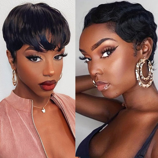 Buy 1 Get 1 Free︱Combo No.2 Razor Cut Pixie Wig And Finger Wave Wig