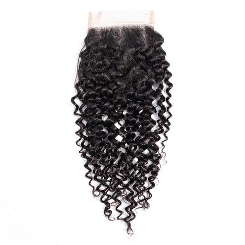 Curly Hair Lace Closure Three Way Part Lace Clousre 100% Human Hair Superlove Hair Natural Color