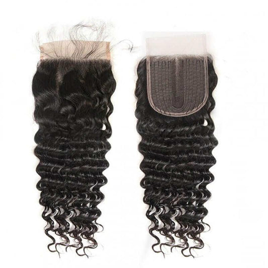 Deep Wave Human Hair 4x1 T Part Lace Closure Only