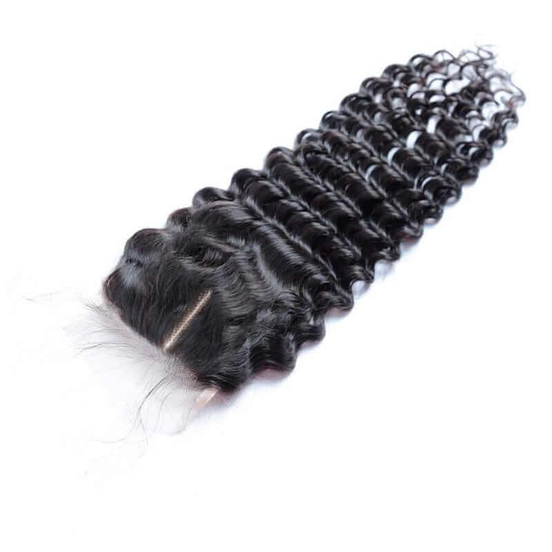 Deep Wave Human Hair 4x1 T Part Lace Closure Only