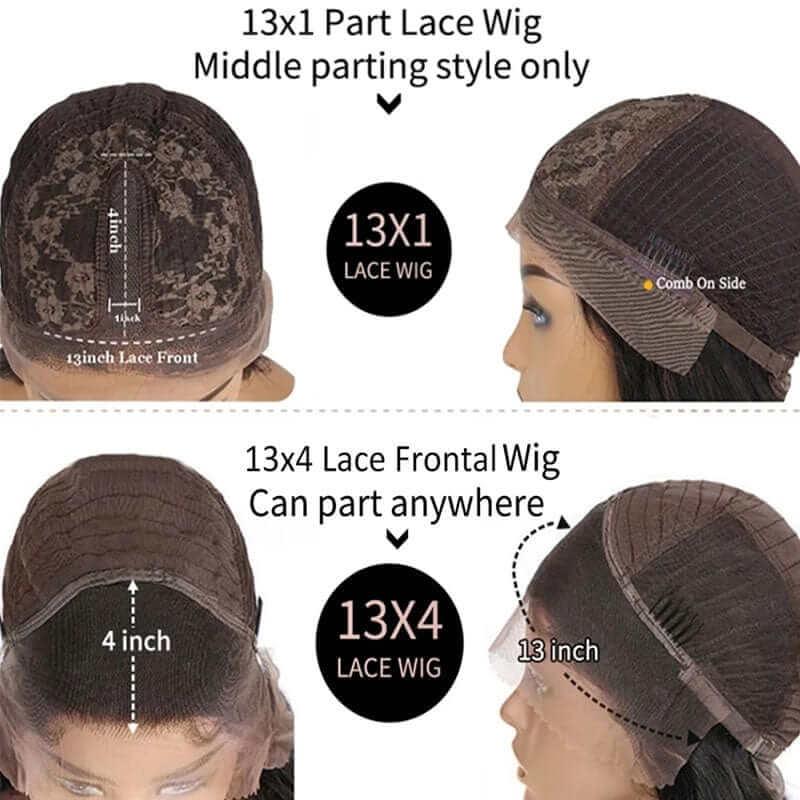 Ear to Ear Lace Frontal Bob Wig Straight Human Hair Natural Hairline Pre-Pucked Middle Part 13x1 Lace Wig Peruvian Hair