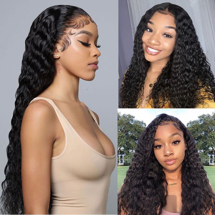 Ear to Ear Lace Frontal Wig Water Wave Hair Peruvian Human Hair Wet And Wavy Lace Front Wigs