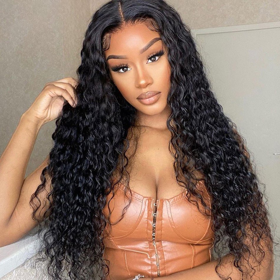 Ear to Ear Lace Frontal Wig Water Wave Hair Peruvian Human Hair Wet And Wavy Lace Front Wigs