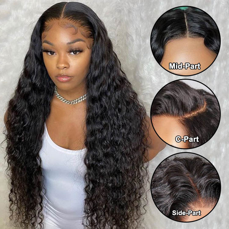 Ear to Ear Lace Frontal Wig Water Wave Hair Peruvian Human Hair Wet And Wavy Lace Front Wigs