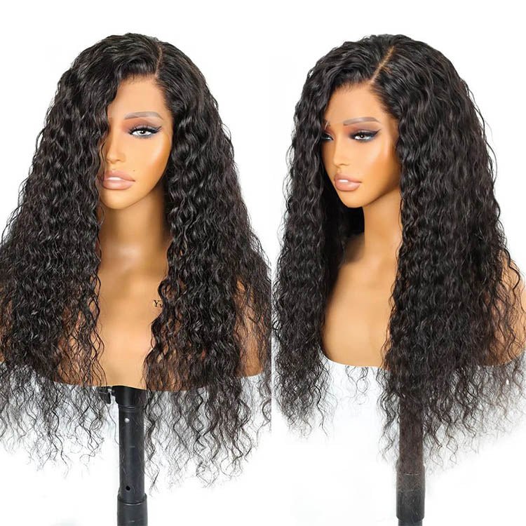 Ear to Ear Lace Frontal Wig Water Wave Hair Peruvian Human Hair Wet And Wavy Lace Front Wigs