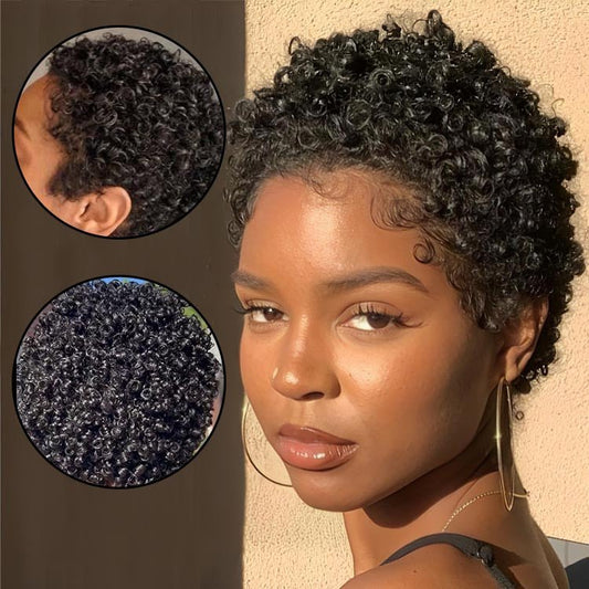 Flash Sale | ReadytoGo Glueless Pixie Dry Perm Short Curly Human Hair