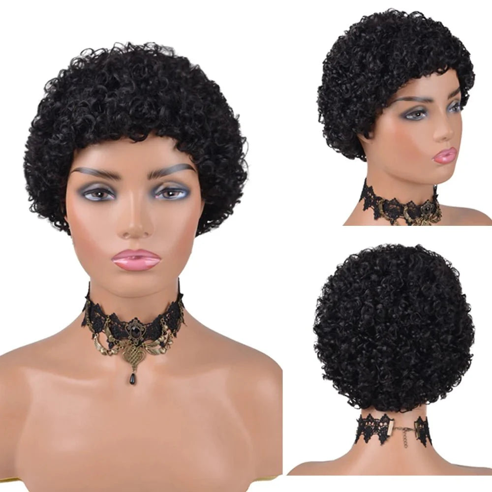 Flash Sale | ReadytoGo Glueless Pixie Dry Perm Short Curly Human Hair