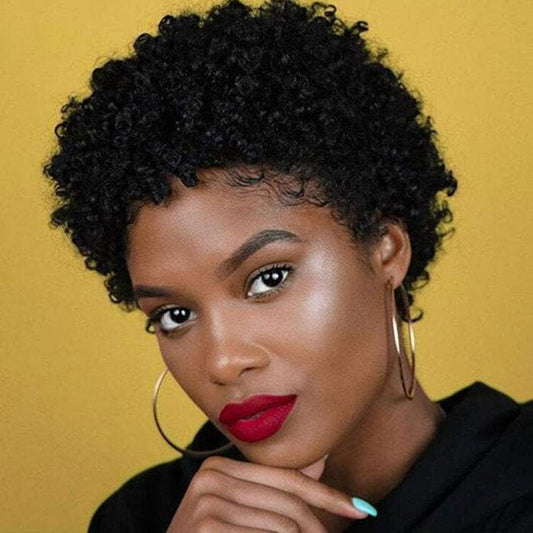 Flash Sale | ReadytoGo Natural Afro Curly Pixie Cut Glueless Human Hair Wig