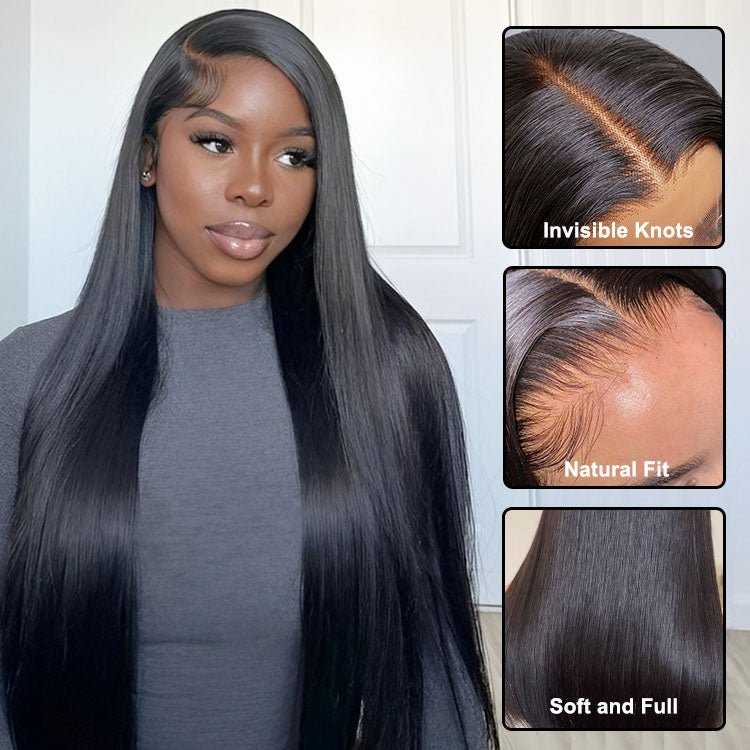 Glueless 13x4  HD Transparent Lace Frontal Straight Wigs For Women