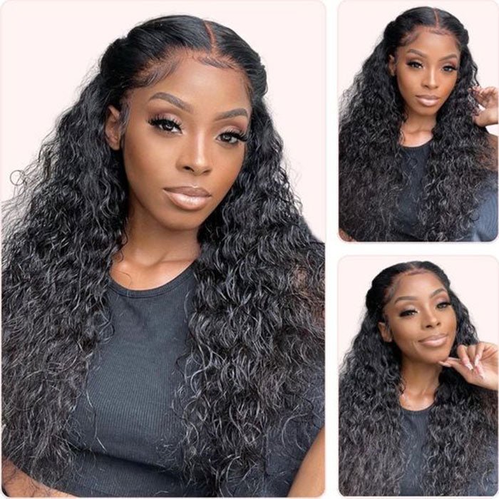 Glueless 13x4 HD Transparent Water Wave Frontal Wig  with Baby Hair