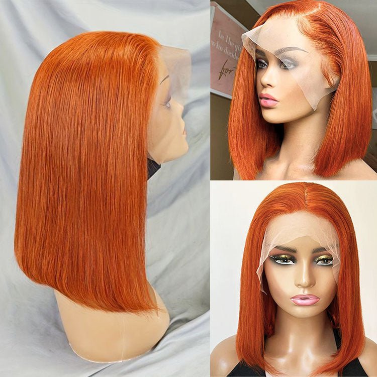 Glueless 13x4 Lace Orange Ginger Bob Wig