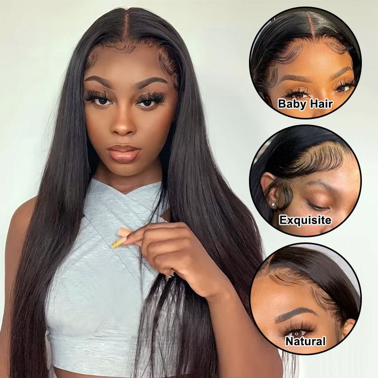 Glueless 4×4 Lace Closure  Silk Straight Human Hair Peruvian Hair  Wig