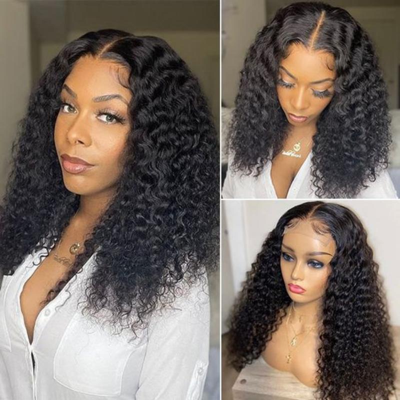 Glueless 4x4 HD Transparent Lace Closure Curly Wig