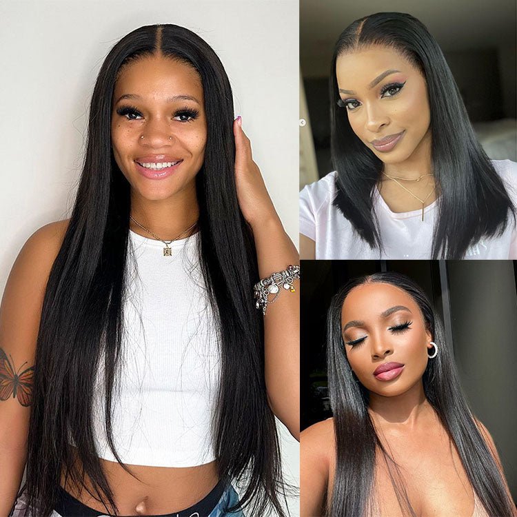 Glueless 4x4 Lace Closure  Pre Plucked  Straight  Wigs