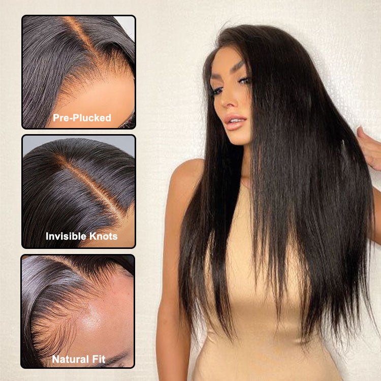 Glueless 4x4 Lace Closure  Pre Plucked  Straight  Wigs