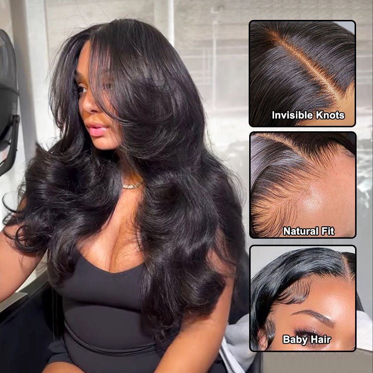 Glueless 4x4 Lace Closure Wigs Body Human Hair