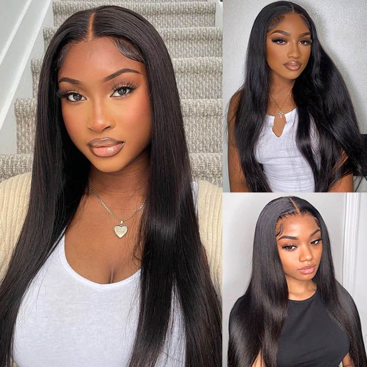 Glueless 6X4 HD Pre Plucked Lace Bleach Knots 20inch Straight Wig With Baby Hair