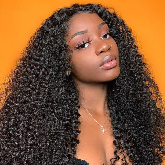 Lace Wig Curly Peruvian Human Hair Wigs 4x4 Lace Closure Pre-Plucked with Baby Hair