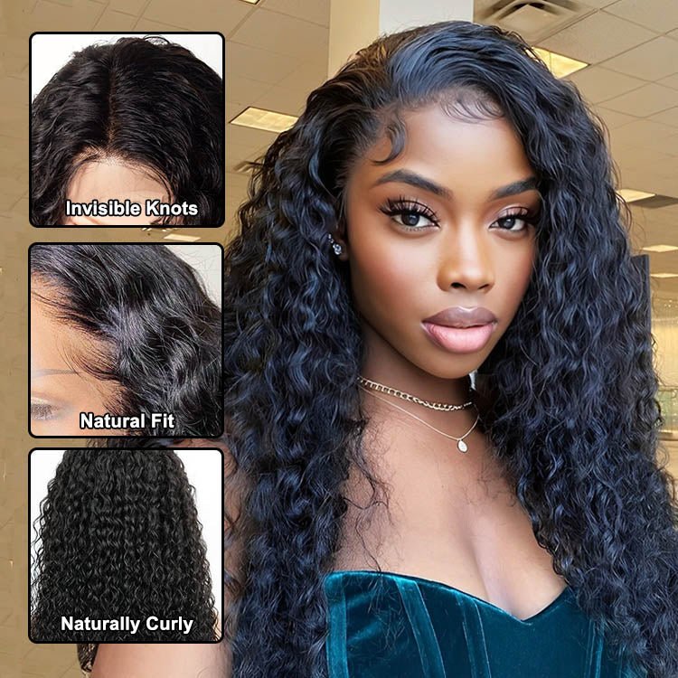 Natural Black Water Wig 13x4 Frontal Lace Wig