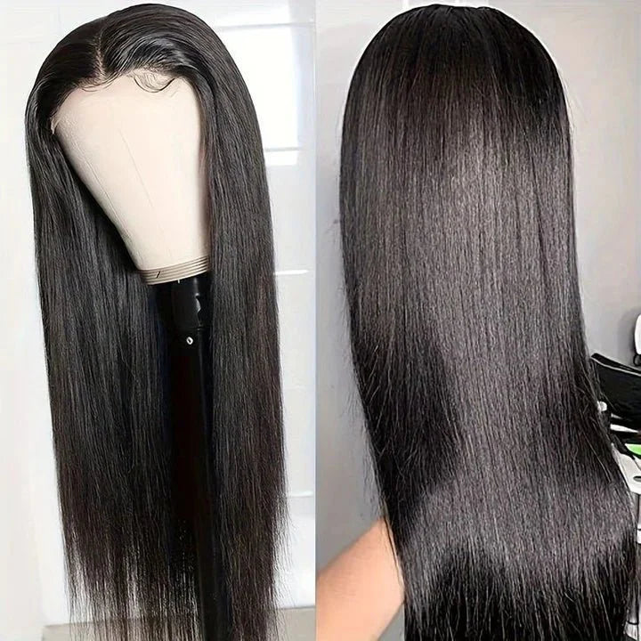 Peruvian Human Hair 5x5 Lace Closure Straight Wigs For Black Women