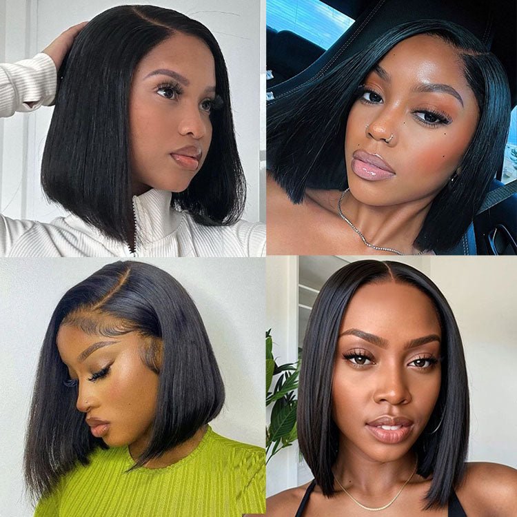 ReadytoGo 13x4 Lace Closure Glueless  Bob Straight human Wigs