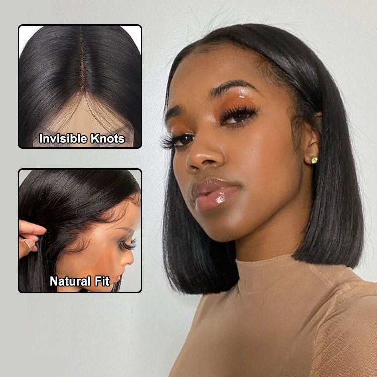 ReadytoGo  Bob 4x4 Closure Lace Wig  Human Hair