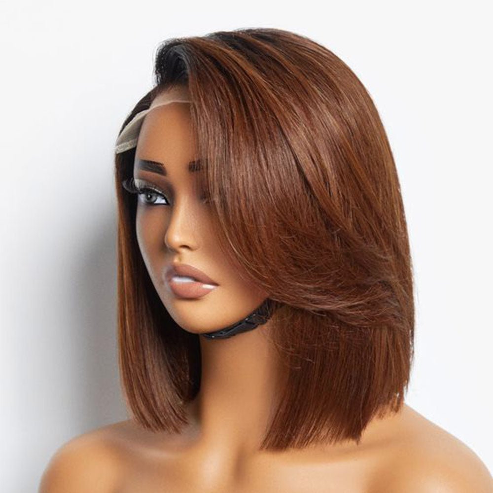 ReadytoGo Glueless 13x4 Lace Bob Wig Honey Brown #4 Color Straight Hair