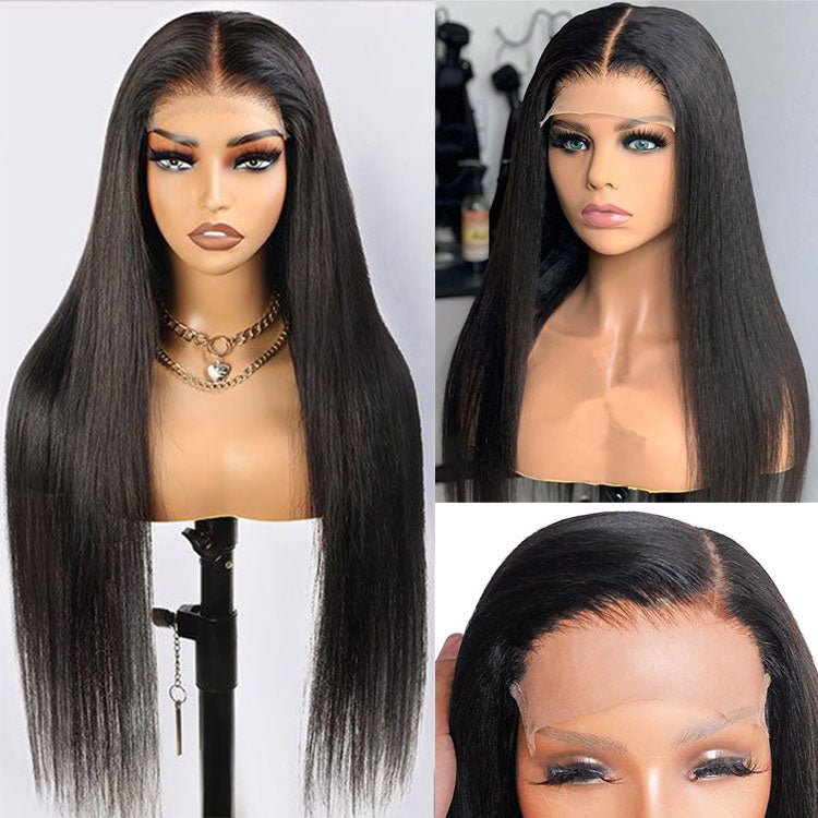 ReadytoGo Glueless 3 Way Straight Closure Wig 100% Brazilain Human Hair