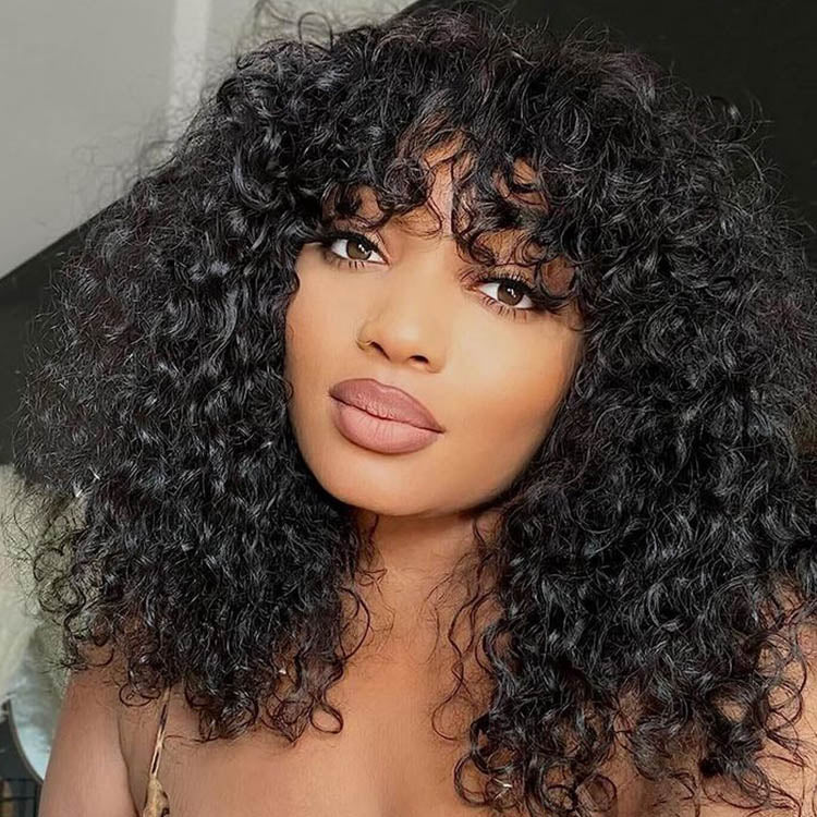 Readytogo  Glueless Water Wave  Short Bob Wig with Bangs Brazilian Virgin Human Hair