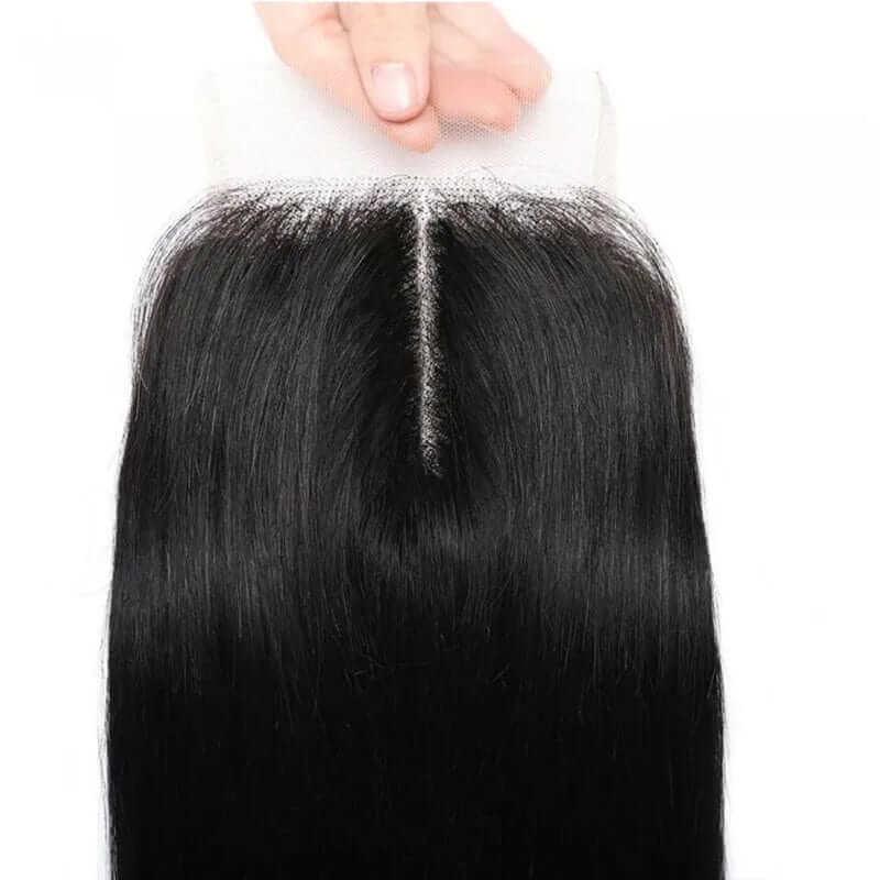 Straight Human Hair 4x1 T Part Lace Closure Only Natural Black