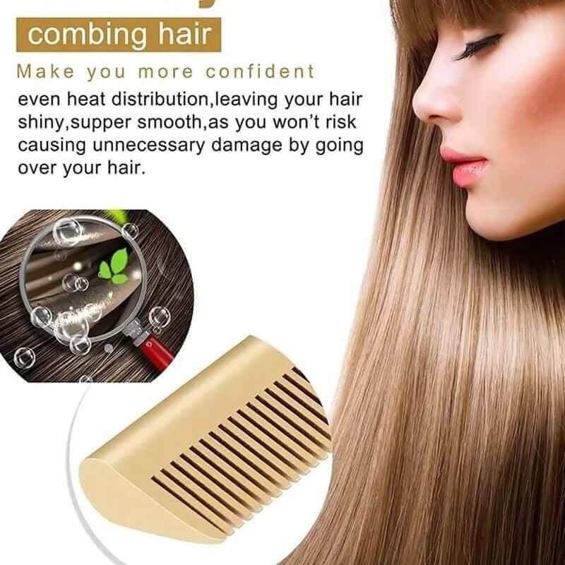 2 in 1 Hot Comb Straightener Electric Hair Curler Flat Iron Titanium Alloy Hair Curler Brush